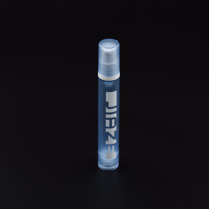 İnce şeffaf mavi airless sprey şişe