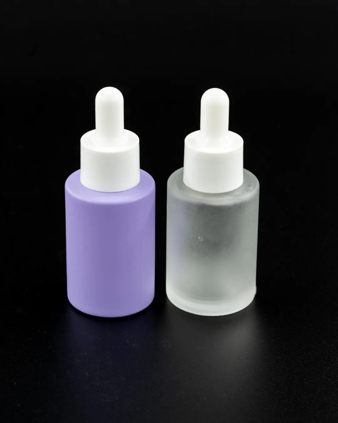 30ml Serum Şişesi — Buzlu Cam Mat Yüzey, Mor Renk — hazir stoktan hizli teslim